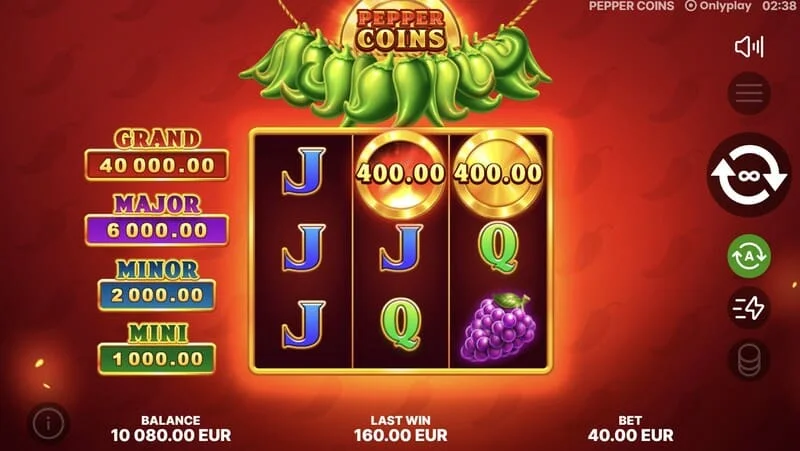 Pepper Coins – bonusové mince v kole Hold and Win