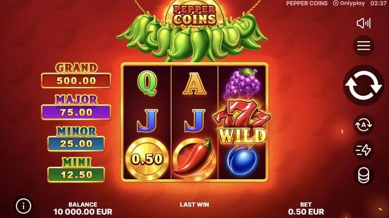 Pepper Coins – symbol Wild na valcoch